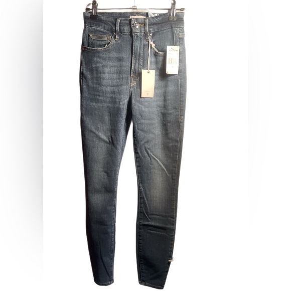 NWT Good American Good legs dark wash Blue 265 stretch trendy skinny jean 00 - Picture 2 of 4